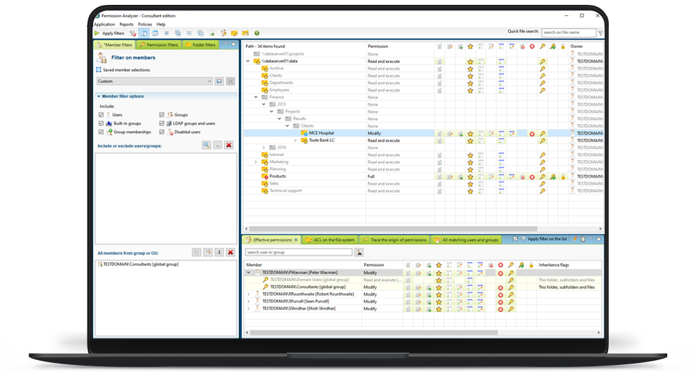 Screenshot of Perdemia's Permission Analyzer